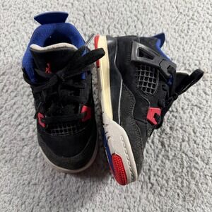 Jordan 4 Retro Toddler 9C Black Red Blue Sneakers IB4387-003